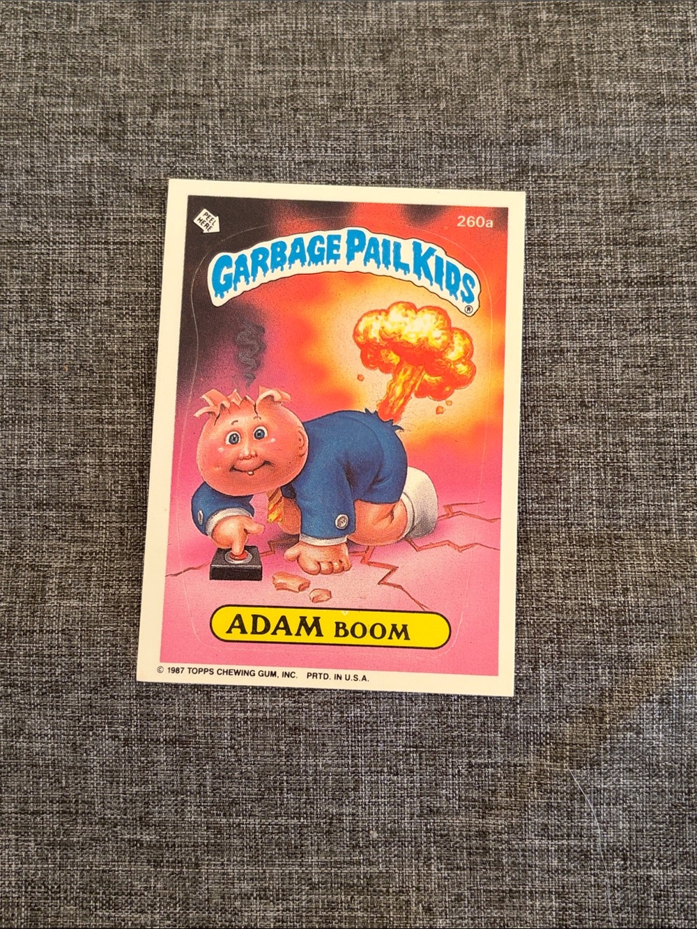 1987 Garbage Pail kids series 7 #260a Adam Boom GPK sticker vintage